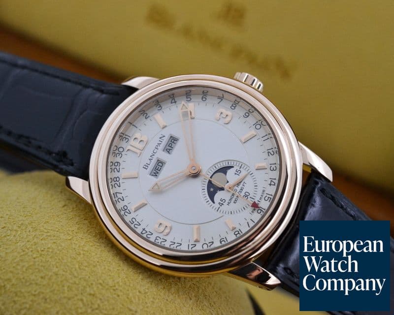 Image of Blancpain Leman Complete Calnedar Moon 18K Rose Gold Half Hunter 