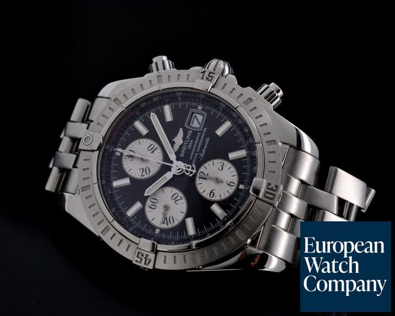 Image of Breitling Chronomat Evolution Chronograph SS Black Dial 