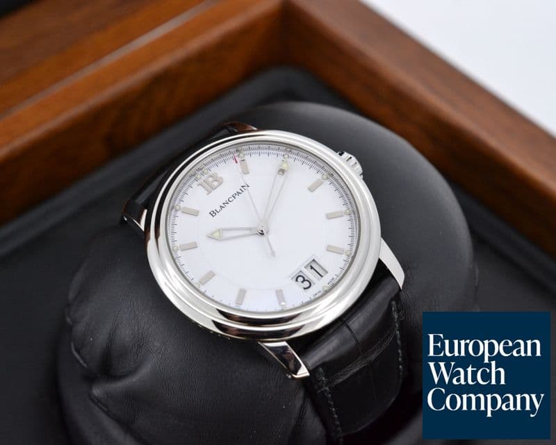 Image of Blancpain Leman Big Date SS White Dial 