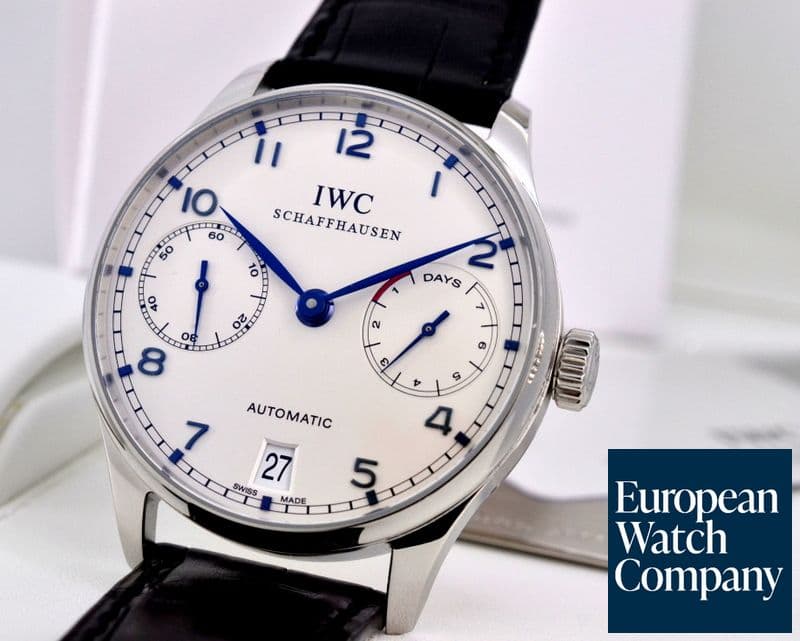 Image of IWC Portuguese 7 Day SS / Blue Numerals 