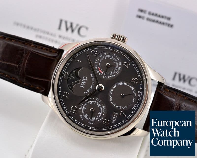 Image of IWC Portuguese Perpetual II Grey Dial 18K White Gold
