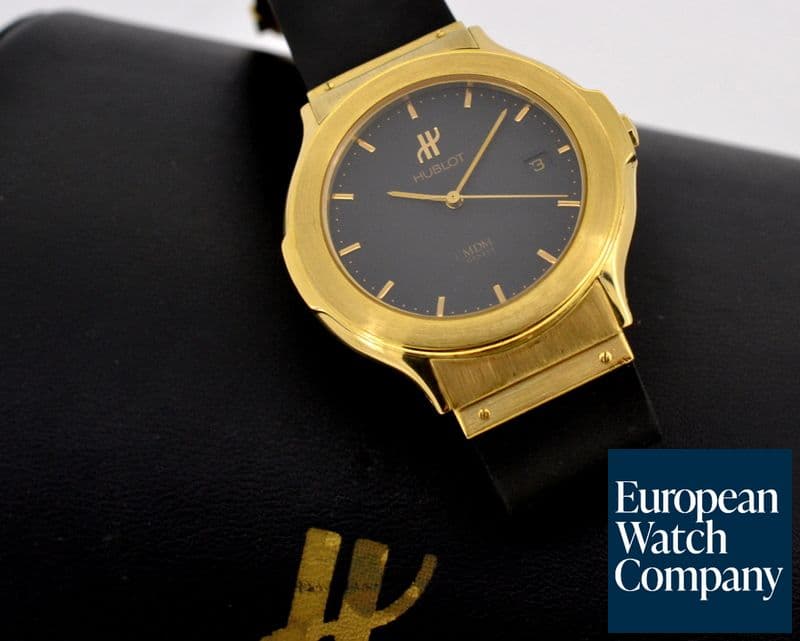 Image of Hublot MDM Black Dial 18K Yellow Gold / Rubber