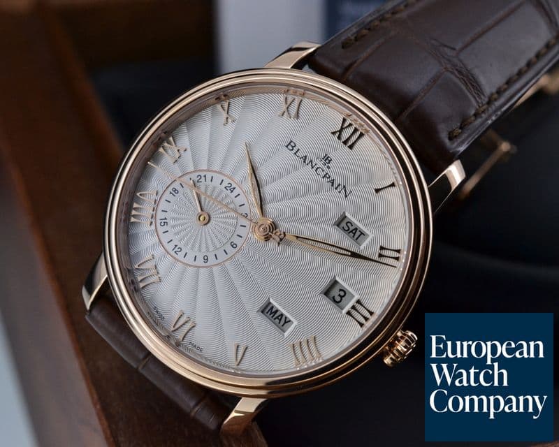 Image of Blancpain Villeret Annual Calendar GMT Silver Dial 18K Rose Gold 
