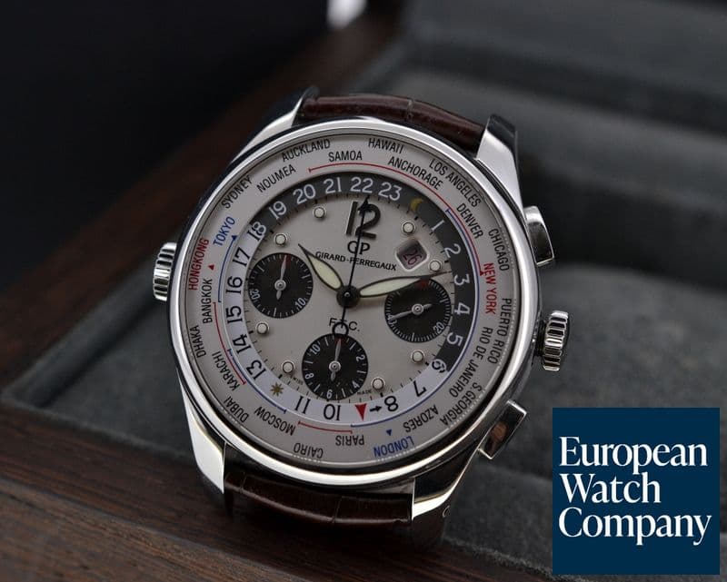 Image of Girard Perregaux World Time WW.TC Chronograph SS / Silver Dial 
