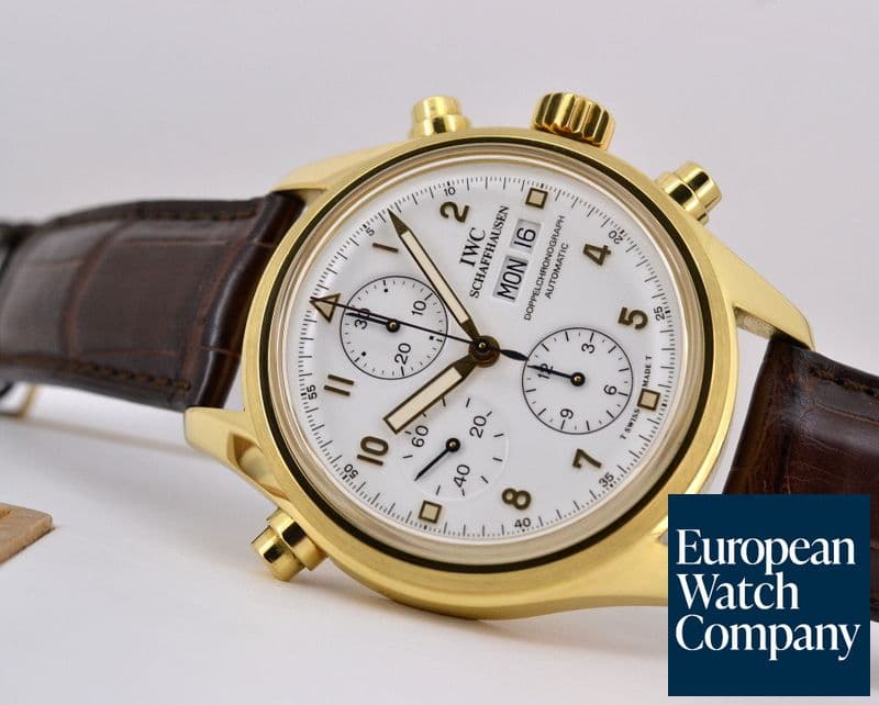 Image of IWC Flieger Doppelchronograph Enamel Dial 18K Yellow Gold