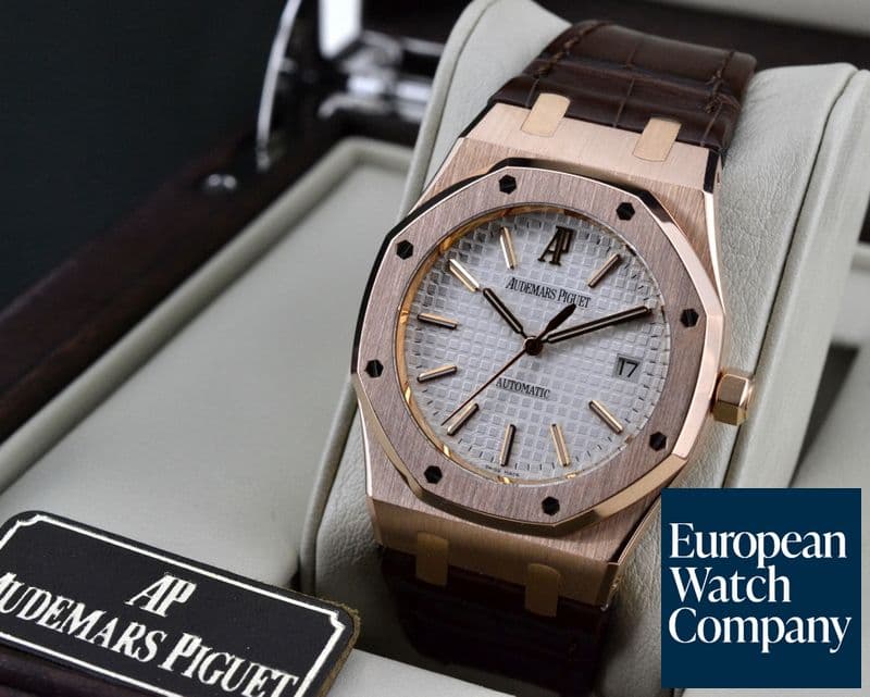 Image of Audemars Piguet Royal Oak Jumbo White Dial 18K Rose Gold 