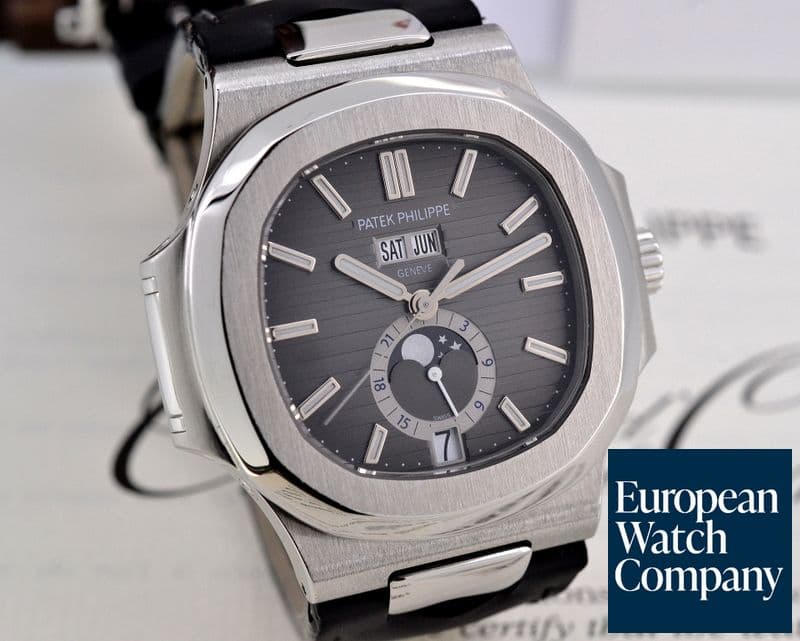 Image of Patek Philippe Nautilus Annual Calendar Moon SS Grey Dial SS