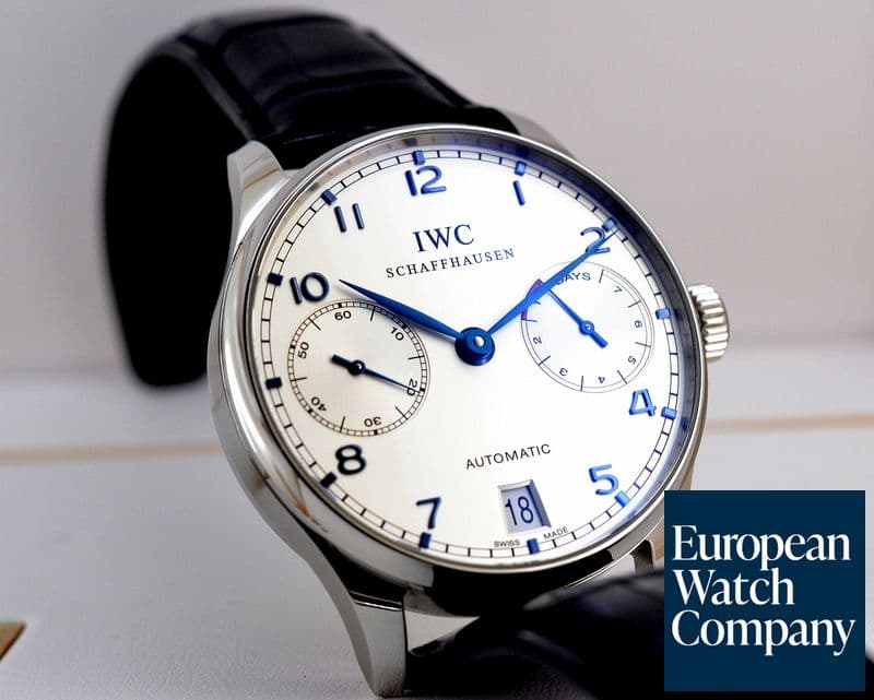 Image of IWC Portuguese 7 Day SS / Blue Numerals 