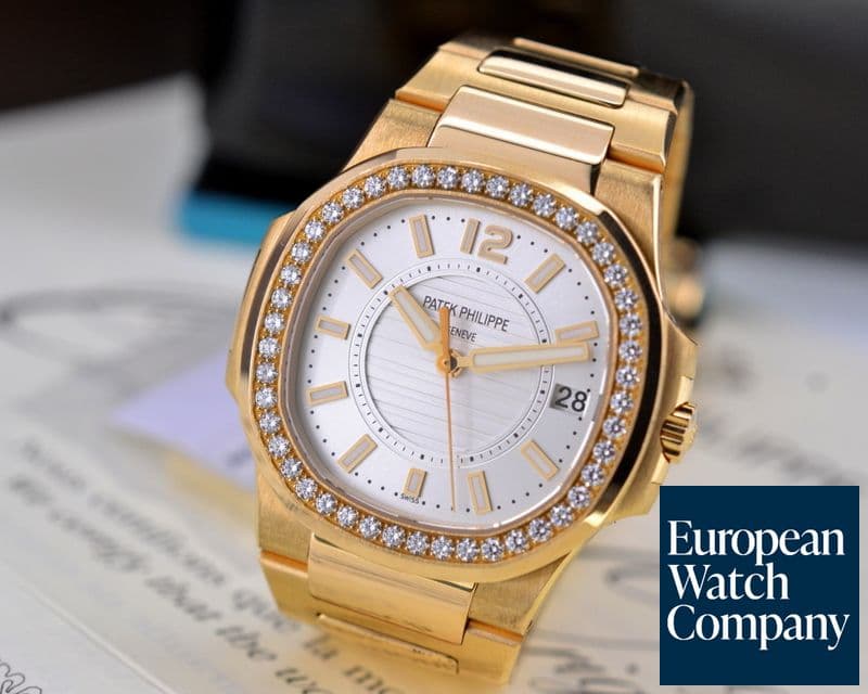 Image of Patek Philippe Nautilus Ladies Silver Face Rose Gold / Diamonds