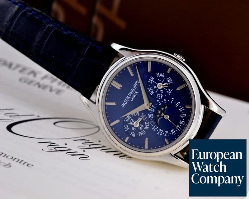 Image of Patek Philippe Perpetual Calendar Platinum Blue Dial 