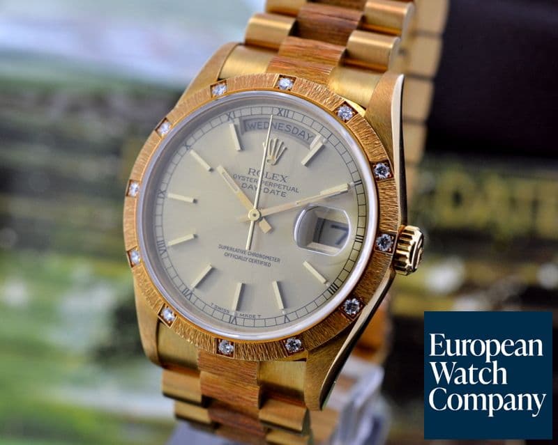 Image of Rolex Day Date President Bark 18K Yellow Gold Champagne Dial