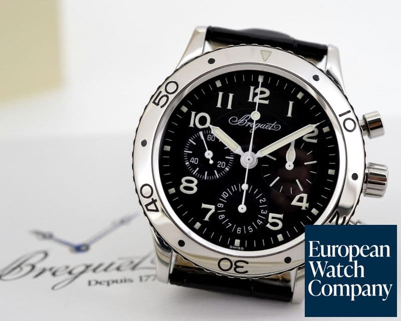 Image of Breguet Type XX Aeronavale Black Dial SS / Alligator 