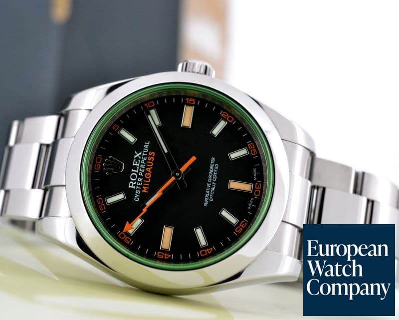 Image of Rolex Milgauss Green Crystal Anniversary Edition