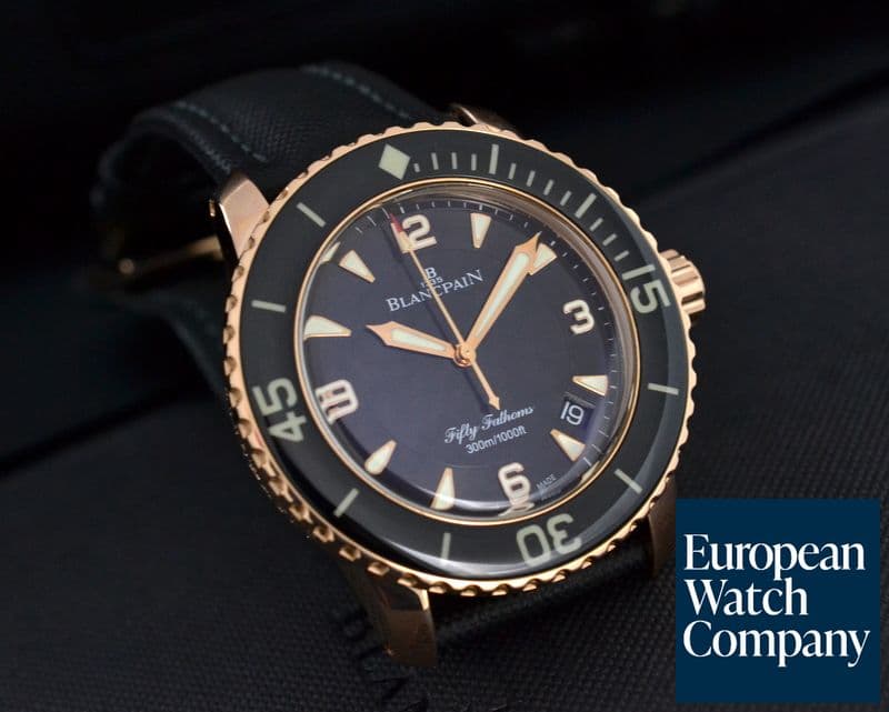 Image of Blancpain Fifty Fathoms 18K Rose Gold / Kevlar 