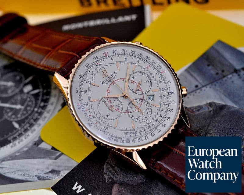 Image of Breitling Navitimer Montbrillant Silver Dial 18K Rose Gold Limited