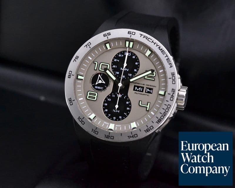 Image of Porsche Design Flat Six Chronograph SS / Rubber Grey Dial German Day 