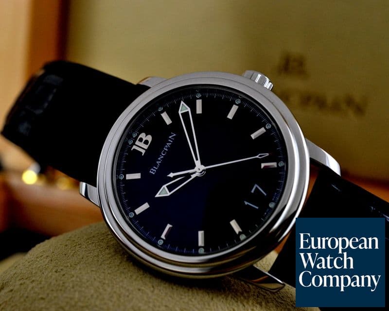 Image of Blancpain Leman Big Date SS Black Dial 
