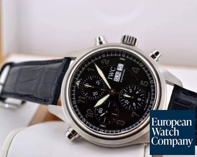 Image of IWC Pilot Double Chronograph SS Black Dial