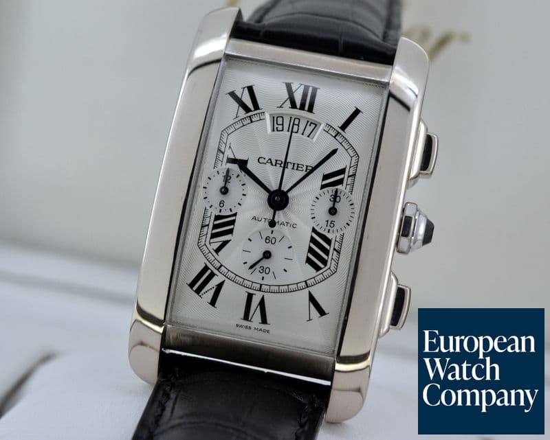 Image of Cartier Tank Americaine XL Chronograph 18K White Gold