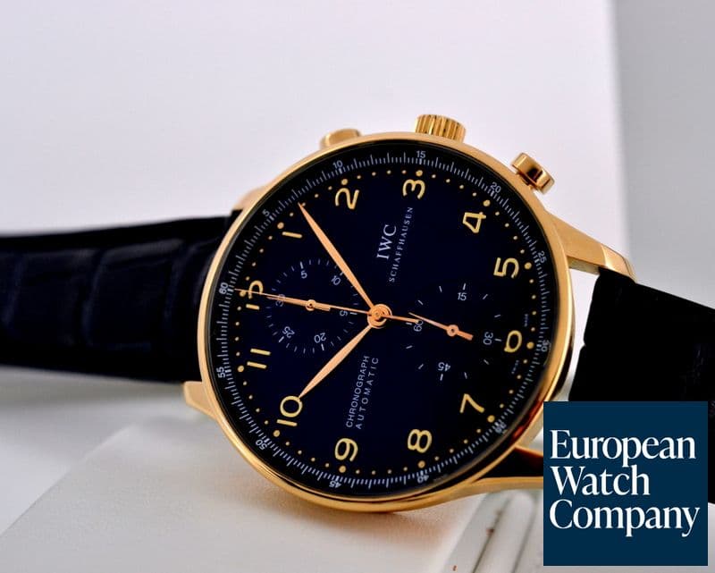 Image of IWC Portuguese Chronograph 18K Rose Gold / Black Dial  