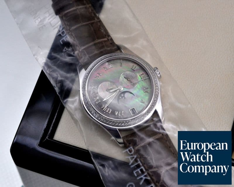 Image of Patek Philippe Ladies Annual Calendar Mother of Pearl 18K White Gold SEALED 