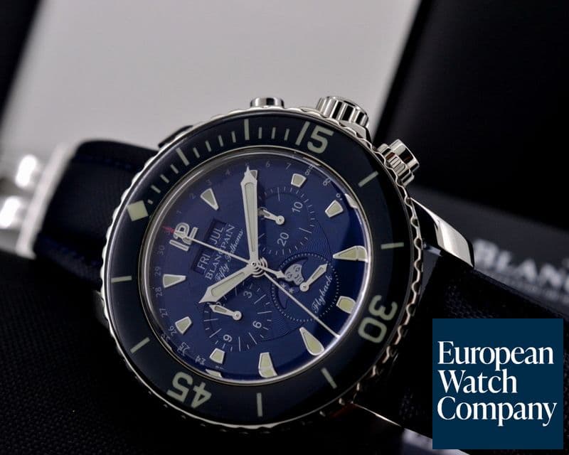 Image of Blancpain Fifty Fathoms Complete Calendar Flyback SS / Blue Dial
