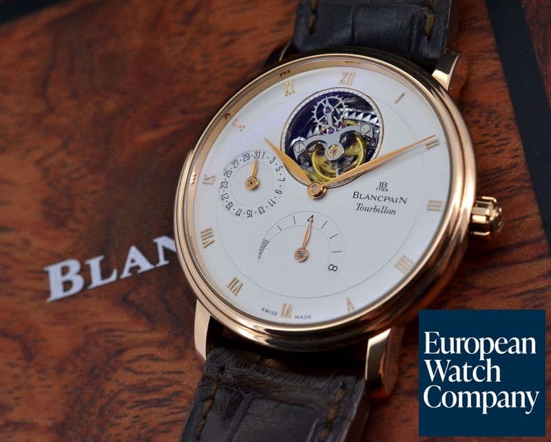 Image of Blancpain Villeret Tourbillon 8 Day Power Reserve 18K Rose Gold