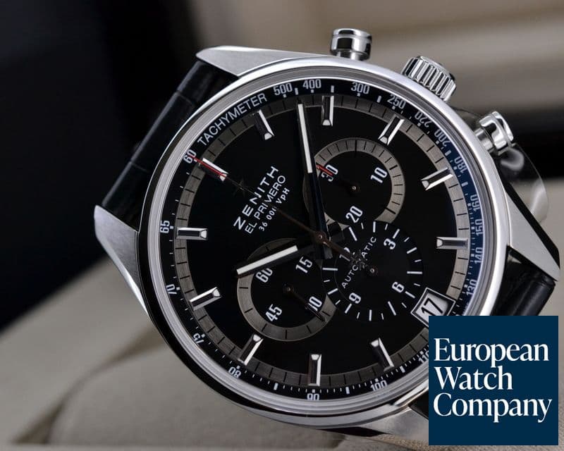 Image of Zenith El Primero Chronograph Black Dial UNWORN
