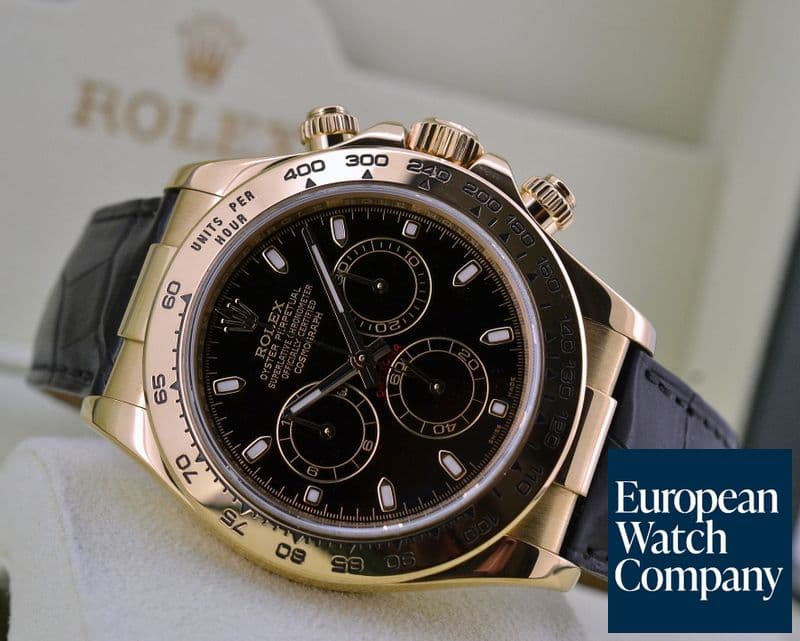 Image of Rolex Daytona Black Dial 18K / Alligator 