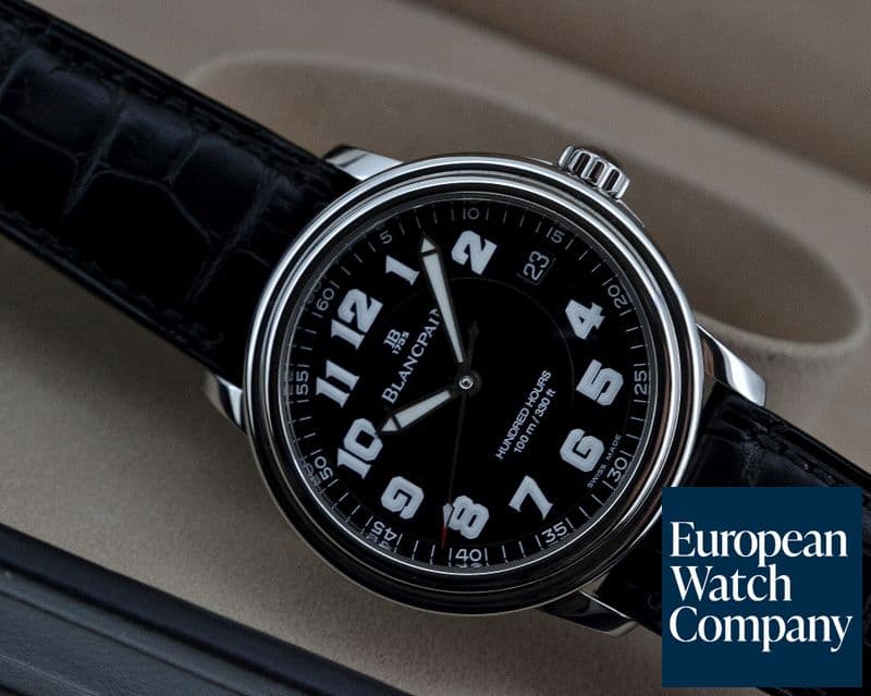 Image of Blancpain Leman Military Black Dial 100HR SS 