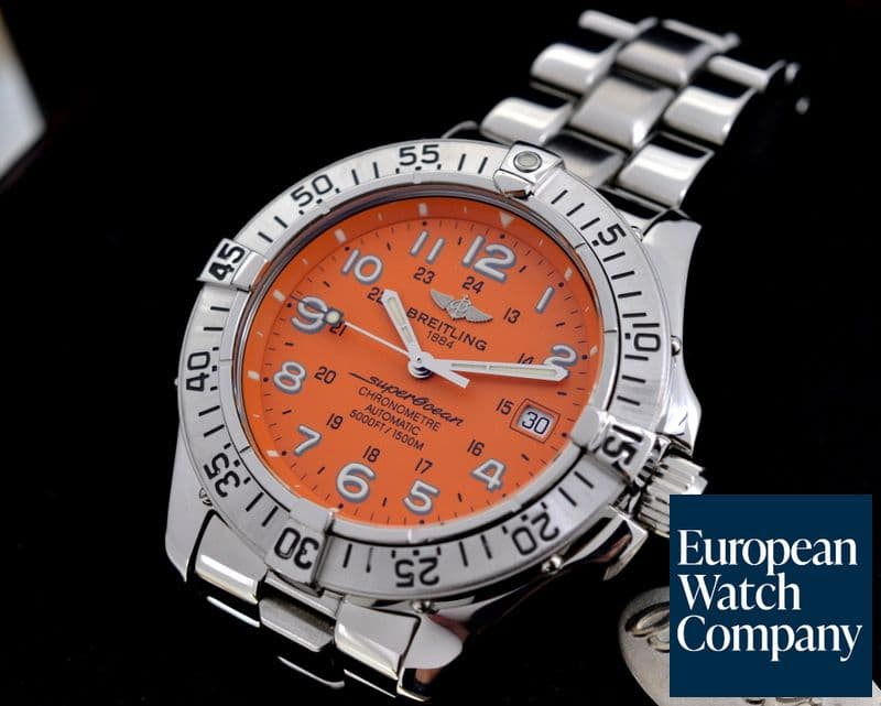 Image of Breitling SuperOcean Orange "Coral" Dial SS / SS