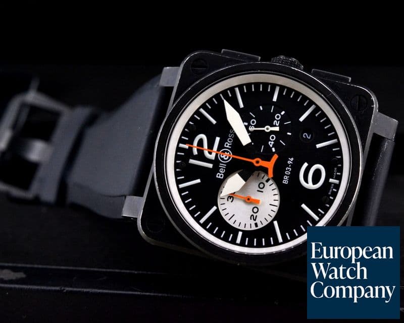 Image of Bell & Ross Aviation Black & White Chronograph PVD / Rubber
