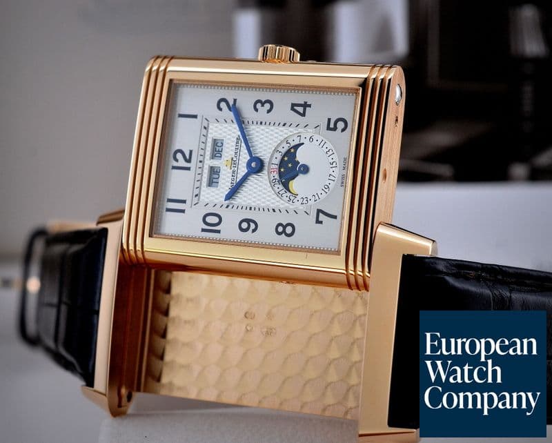 Image of Jaeger LeCoultre Reverso Grande Calendar 18K Rose Gold Silver Dial 