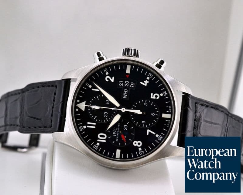 Image of IWC Pilot Chronograph SS Black Dial 