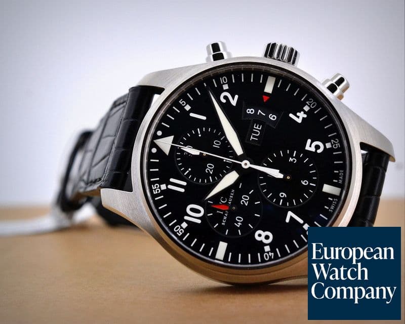 Image of IWC Pilot Chronograph SS Black Dial UNWORN