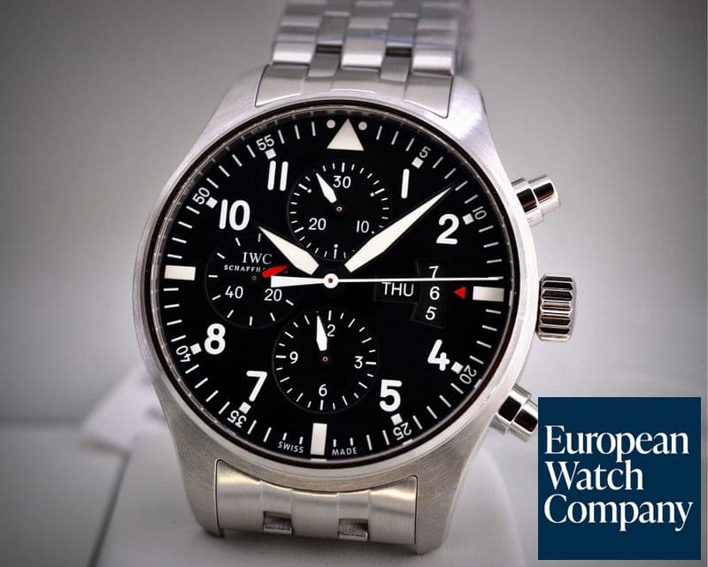 Image of IWC Pilot Chronograph Black Dial SS / SS UNWORN
