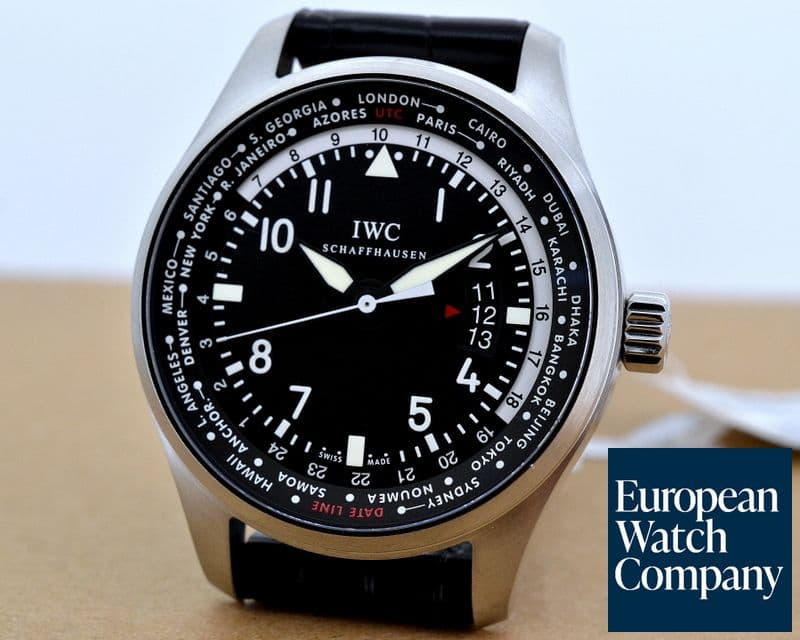 Image of IWC Pilot WorldTimer SS Black Dial 