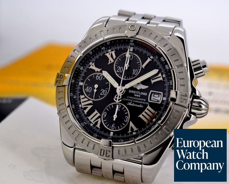 Image of Breitling Chronomat Evolution Chronograph SS Black Dial 