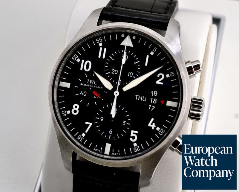 Image of IWC Pilot Chronograph SS Black Dial 