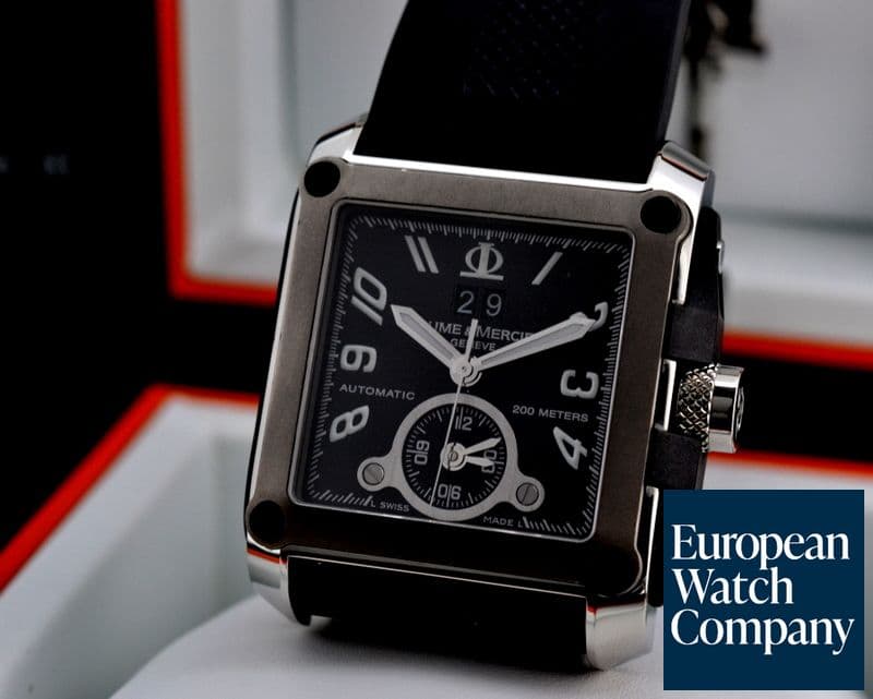Image of Baume & Mercier Hampton Magnum XL GMT SS / Rubber 