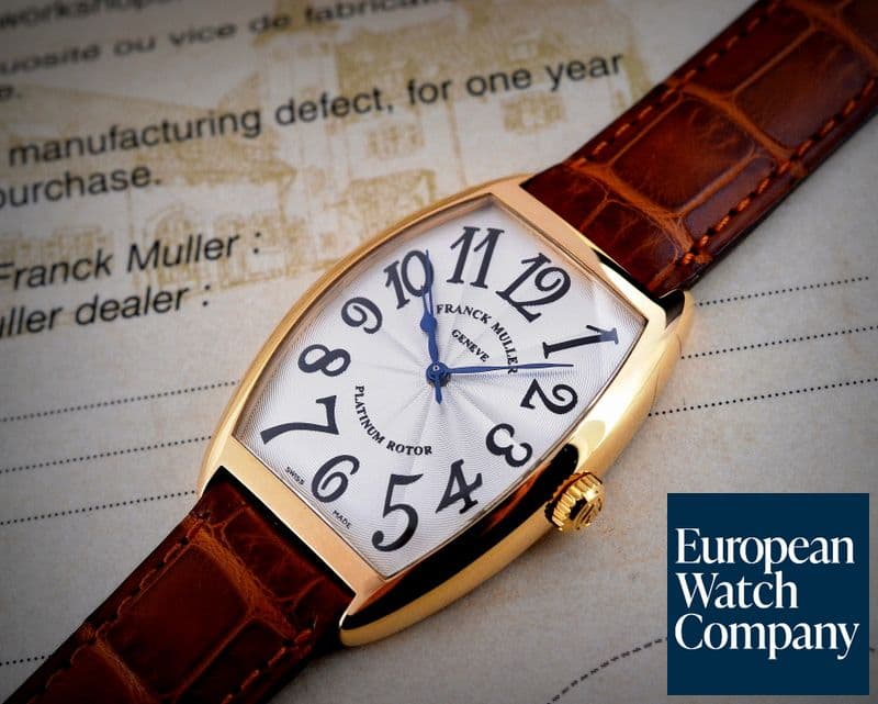 Image of Franck Muller Cintree Curvex Casablanca 18K Yellow Gold Silver Dial
