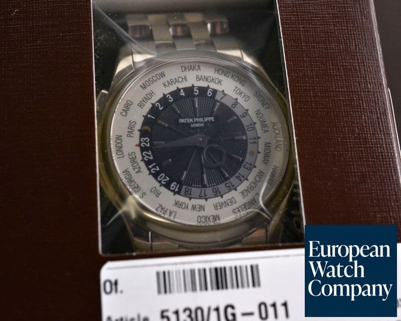 Image of Patek Philippe World Time 18K White Gold / 18K White Gold Bracelet (unopened)