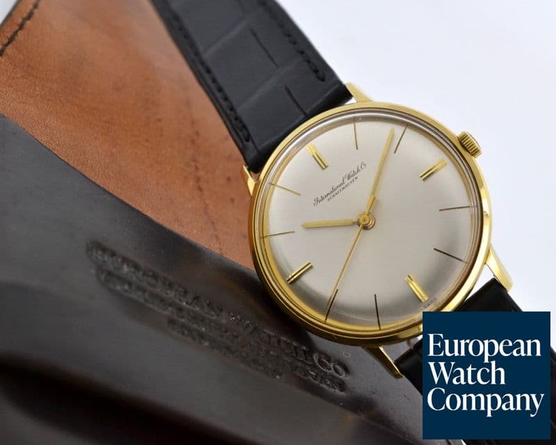 Image of IWC Vintage 18K Yellow Gold Silver Stick Dial  