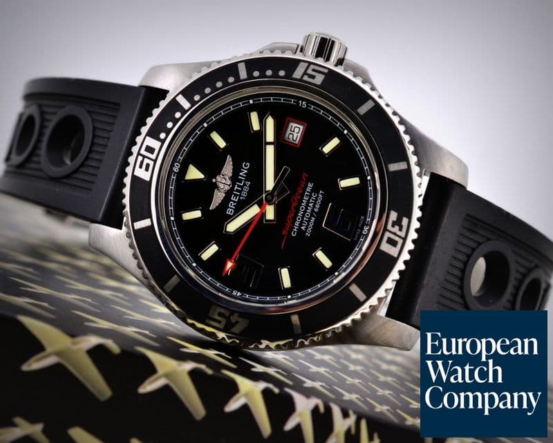 Image of Breitling SuperOcean 44 Black Dial SS / Rubber