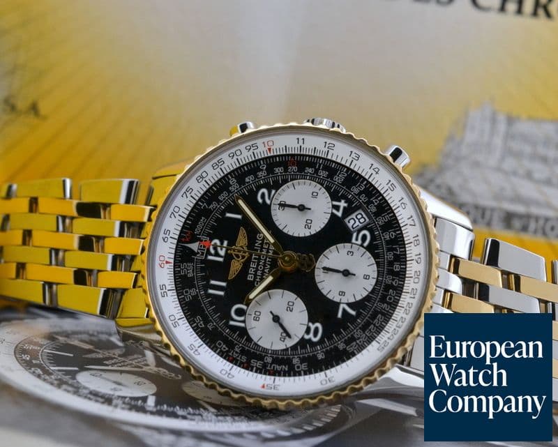 Image of Breitling Navitimer Chronograph Black Dial SS / 18K Yellow Gold