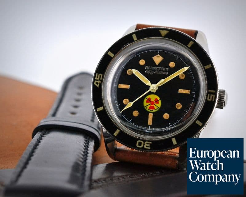 Image of Blancpain Vintage Fifty Fathoms Aqualung NO RADIATION Circa 1960's 36MM
