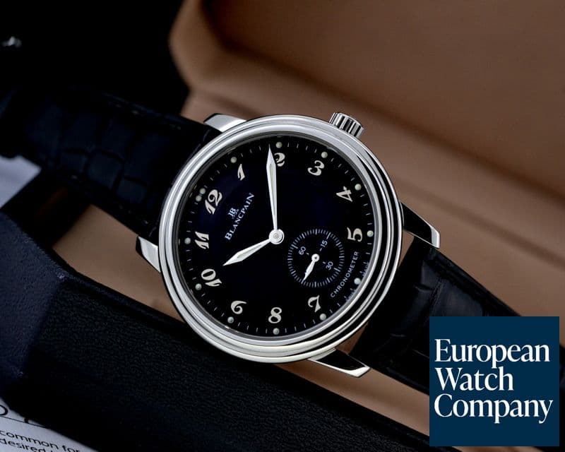 Image of Blancpain Ultra Thin Black Manual Wind Chronometer SS