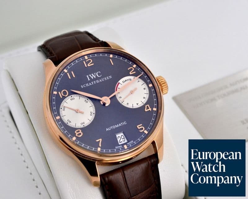 Image of IWC Portuguese 7 Day 18K Rose Gold / TOURNEAU Limited