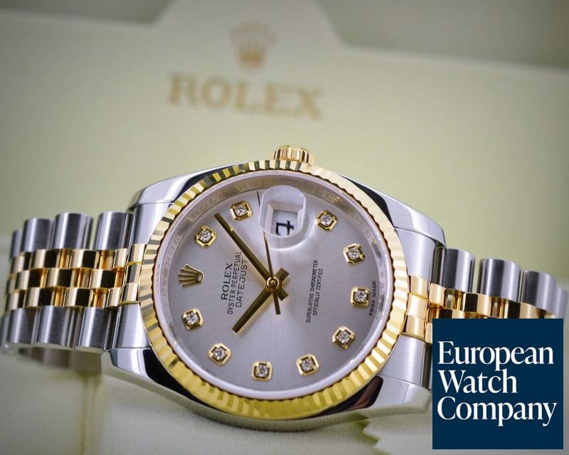 Image of Rolex Datejust Silver Diamond Dial 18K / SS