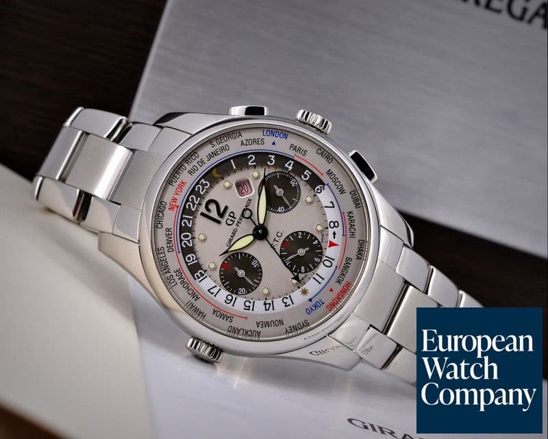 Image of Girard Perregaux World Time WW.TC Chronograph Silver Dial SS / SS